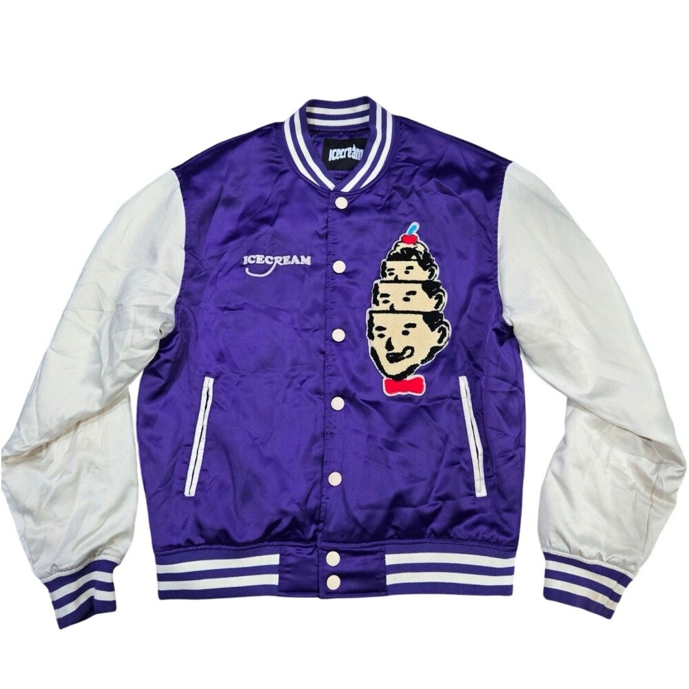 Ice Cream Hoodini Varsity Jacket Men's L Purple Embroidered BBC Streetwear Hype